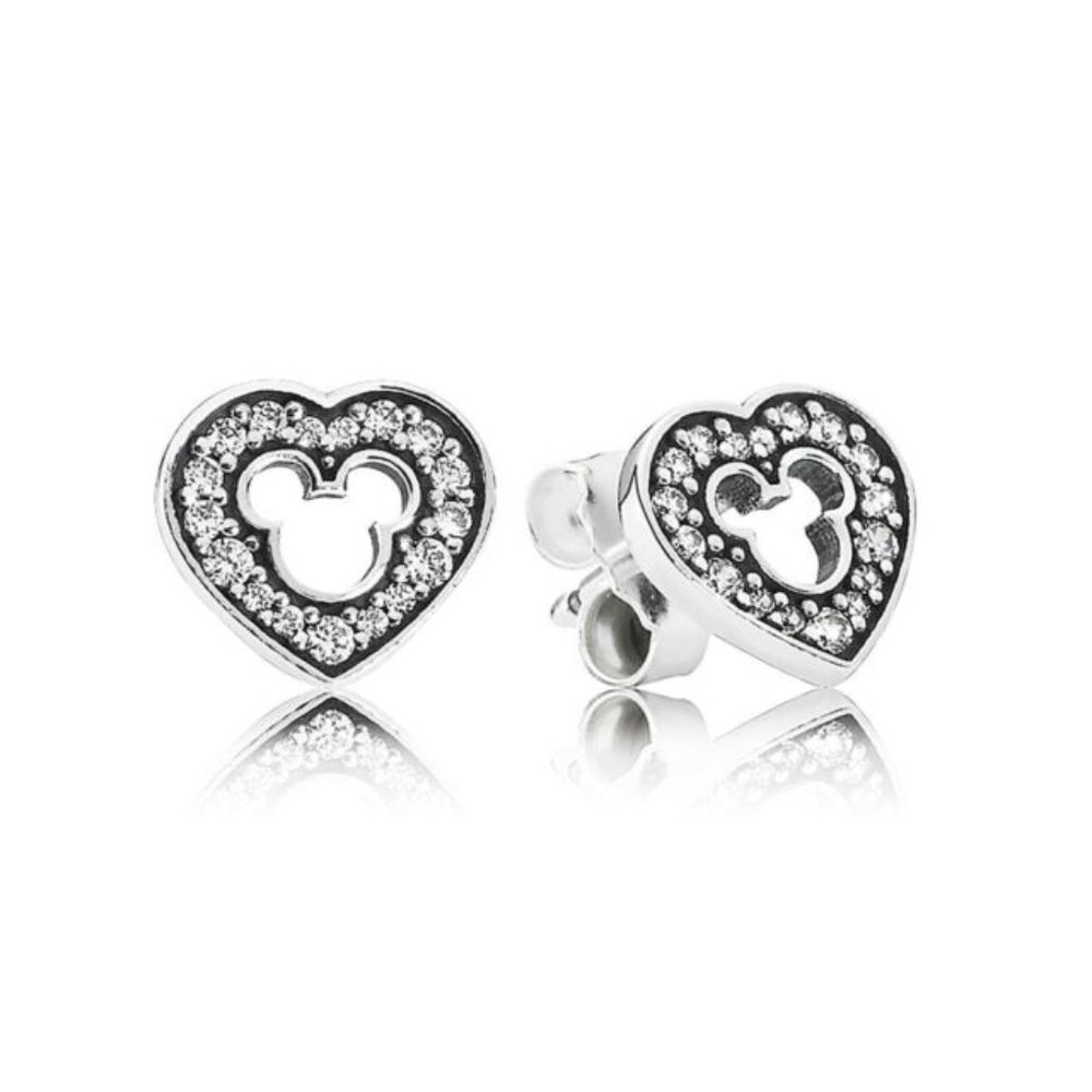 Pandora Disney Mickey Mouse Silhouette CZ Earrings